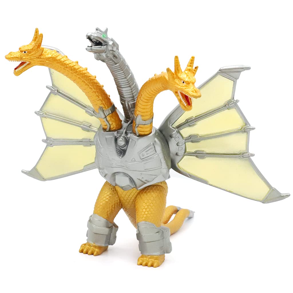 PATPAT Godzilla Toys 7'' Monsters Classic King Ghidorah Mechanical 3 Head Dragon Vinyl Big Action Figure Ghidorah Collectible Model Dinosaur Toys for Kids PATPAT Godzilla Toys 7'' Monsters Classic King Ghidorah Mechanical 3 Head Dragon Vinyl Big Action Figure Ghidorah Collectible Model Dinosaur Toys for Kids